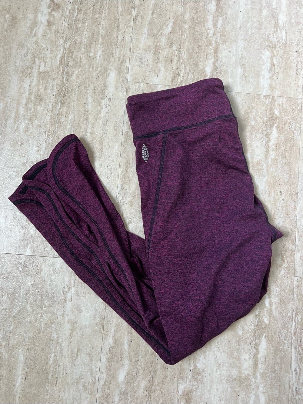 Free People Movement "Infinity" Cut-Out Cropped Leggings Heather Purple Medium